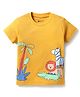 Bodycare Cotton Knit Half Sleeves T-Shirt with Animal Print - Yellow