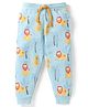 Bodycare Cotton Knit Full Length Animal Print Lounge Pants - Light Blue