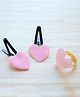 Pretty Ponytails Valentines Day Theme Heart Designed Tic Tac Clip & Ring Combo Set - Pink