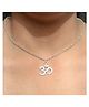 Pretty Ponytails Om Symbol Pendant Designed Necklace - Silver