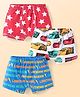 Babyhug Disney Single Jersey Knit Trunks With Cars Print Pack of 3 - Red White & Blue