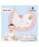 Luvlittle Round Cotton Bibs with Tying Ropes - Pack of 6