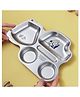 Happy Hues Tractor Stainless Steel Divided Meal Plate Tray-4 Compartments Dinner Dish for Babies-Toddlers & Kids