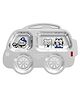 Happy Hues Bus Stainless Steel Divided Meal Plate Tray-4 Compartments Dinner Dish for Babies-Toddlers & Kids