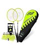 JASPO Thunder Badminton Kit,Badminton Set of Metal Alloy Rackets (Set of 2) with Full Cover Bag, 5 pcs Plastic Shuttlecocks, Ideal only for Recreational Play, Designed for Kids & Youngsters (Yellow)