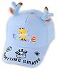 Babymoon Cotton Giraffe Designed Cap - Blue- Circumferenece - 50-52 Cms