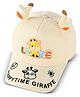 Babymoon Cotton Giraffe Designed Cap - Off White- Circumferenece - 50-52 Cms