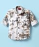 Radutu Full Sleeves Abstract Printed Tie Dye Shirt - White & Beige