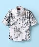 Radutu Full Sleeves Abstract Printed Tie Dye Shirt - White & Grey