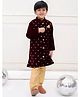 KID1 Velvet Full Sleeves Sequin Embroidered Sherwani Set - Purple