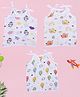 MumsLap Muslin Organic Cotton Pack Of 3 Sleeveless Baby Koalas & Unicorns Printed Jhablas - White