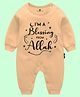 The Peppy Tend 100% Cotton Eid Theme Full Sleeves Im A Blessing From Allah Text Printed Romper - Peach