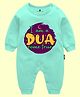 The Peppy Tend 100% Cotton Eid Theme Full Sleeves I Am A Dua Come True Printed Full Romper - Sea Green