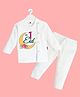 The Peppy Tend 100% Cotton Eid Theme Full Sleeves My 1st Eid Text Printed Tee & Pajama Set - White