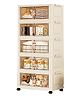 House of Quirk 5-Layer Storage Cabinet with Wheels Rolling Organizer for Home Living Room Bedroom and Office Durable Space Saving Solution for Sundries Toys, and Essentials 55cm Cream