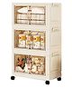 House of Quirk 3-Layer Storage Cabinet with Wheels Rolling Organizer for Home Living Room Bedroom and Office Durable Space Saving Solution for Sundries Toys and Essentials 45cm Cream