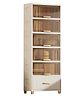 House of Quirk Bathroom Floor Cabinet, Freestanding Narrow Side Storage Organizer Cabinet with Drawers and Shelf, Slim Chest of Drawers for Bathroom, Hallway, and Living Room (White, 6 Layer 50CM)