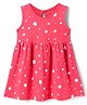 Babyhug Single Jersey Knit Sleeveless Dress With Polka Dot Print - Dark Pink