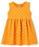 Babyhug Single Jersey Knit Sleeveless Dress With Polka Dot Print - Mustard