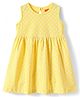 Babyhug Single Jersey Knit Sleeveless Anti Bacterial Frock with Heart Print - Yellow