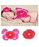Babymoon Butterfly Fairy Angel Costumes Baby Wings Photography Props with Hairband Set of 2-Dark pink