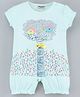 Wonderchild Half Sleeves Floral Printed Romper - Pista