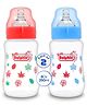 Baby Dolphin Anti-Colic Wide Neck Plastic Feeding Bottles | Pack of 2 | Anti Colic | Silicone Nipple | BPA Free |Baby Milk Bottle| 250ml + 250ml |Blue & Red.
