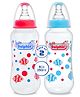 Baby Dolphin Anti-Colic Plastic Feeding Bottles | Pack of 2 |Liquid Silicone Nipple | Anti-Colic | Baby Feeder | Baby Milk Bottle| BPA Free| 250ml + 250ml| Sky Blue & Red.