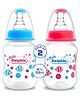 Baby Dolphin Anti-Colic Plastic Feeding Bottles |125ml+125ml | Pack of 2 | Liquid Silicone Nipple | Anti-Colic | Baby Feeder | Baby Milk Bottle| BPA Free| Sky Blue & Red.