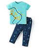 Nite Flite Cotton Knit Half Sleeves Video Game Printed Night Suit Set - Multi Colour