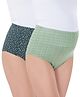 Bella Mama Cotton Elastane High Coverage Panties Pack of 2 (Color & Print May Vary)
