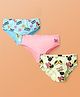 Pine Kids Interlock Knit Panties With Minnie Mouse Family Print Pack Of 3 - Light Blue Pink & Yellow