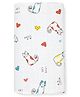 Zizuka 100% Cotton Muslin Swaddle Wrap for Baby Cat Print - White & Yellow