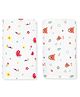 Zizuka Muslin Baby Swaddle Wrap Teddy, Buttefly Pack of 2 - Red & White