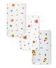 Zizuka Cotton Muslin Swaddle Wrap Snail & Tiger Print Pack of 3 - Yellow