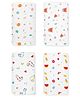 Zizuka Natural Cotton Muslin Baby Swaddle Wrap Pack of 4 - Orange White