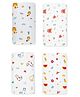 Zizuka Natural Cotton Muslin Baby Swaddle Wrap Pack of 4 - White & Yellow