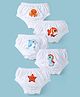 Doodle Poodle 100% Cotton Briefs with Sea Life Sticker Print Pack Of 5 - Bright White