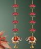 Divyakosh Door Hangings for Home Decoration, Temple Decoration Items, Pooja Decoration Items, Red Lotus with Elephant Hanging Wall/Door Decoration for Home | 2 Pieces | 26 Inch |
