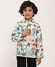 Spunkies Cotton Full Sleeves Elephant & Camel Printed Ethnic Jacket - White