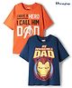 Honeyhap Marvel Single Jersey Knit Drop Shoulder Half Sleeves Oversized T-Shirts with Avengers Graphics Pack of 2 - Navy Blue & Orange