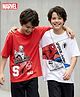 Honeyhap Marvel Single Jersey Knit Half Sleeves Oversized Drop Shoulder T-Shirts with Spider Man Graphics Pack of 2 - White & Red
