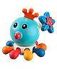 HAPPY HUES Octopus Rattle & Teether Toy  Sensory Montessori Baby Toy for 6 Months+- Blue