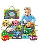 Happy Hues Soft Plush Car Toy Set with Play Mat/Storage Bag  6-Piece Fun Educational Vehicles for Babies- Toddlers Ages 1-3 for Boys and Girls