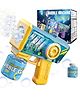 Happy Hues Automatic Bubble Gun  LED Light-Up Bubble Machine for Kids, Includes Bubble Solution, Perfect for Parties & Outdoor Fun- Blue & Yellow