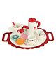Happy Hues Wooden Tea Set Toys- Play Tea Party Set for Boys & Girls, Pretend Play Food Toys for Kids- Play Kitchen Accessories