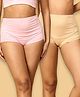The Mom Store Cotton Pack Of 2 Solid High Waist Support Maternity Panties - Beige & Pink