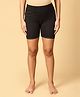 The Mom Store Cotton Solid High Waist Maternity Shorts - Black