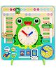 Azhari Multifunctional  Educational Wooden Clock  Purpose Climate, Clock, Day, Date, Time and Whether Toy Calendar Board for Kids Color & Design May Vary
