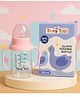 Tinny Tots Baby High Borosilicate 120ml Glass Feeding Bottle With Twin Handles And Anti Colic Silicone Nipple Feeder BPA Free (Pink)